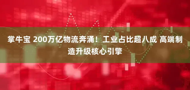掌牛宝 200万亿物流奔涌！工业占比超八成 高端制造升级核心引擎